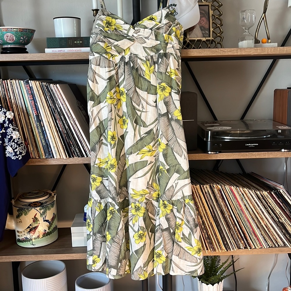 Banana Republic Palm Leaf Midi Dress